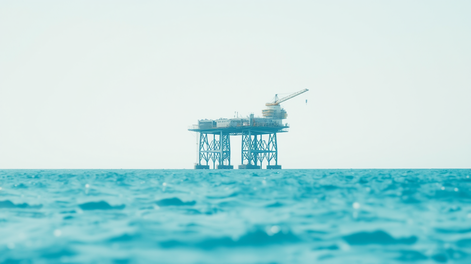 Piattaforma energetica offshore in mare sereno sotto il sole, simbolo di petrolio e gas al centro del dividendo Eni